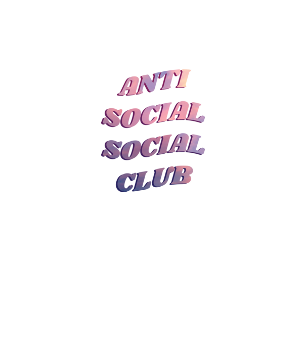 Anti social social club pink model negru pe tricou