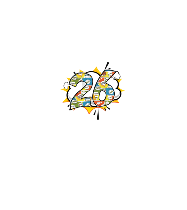 Birthday Comic Number 26 model verde pe tricou