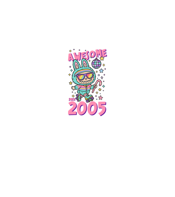 Awesome since 2005 - Labubu model negru pe tricou