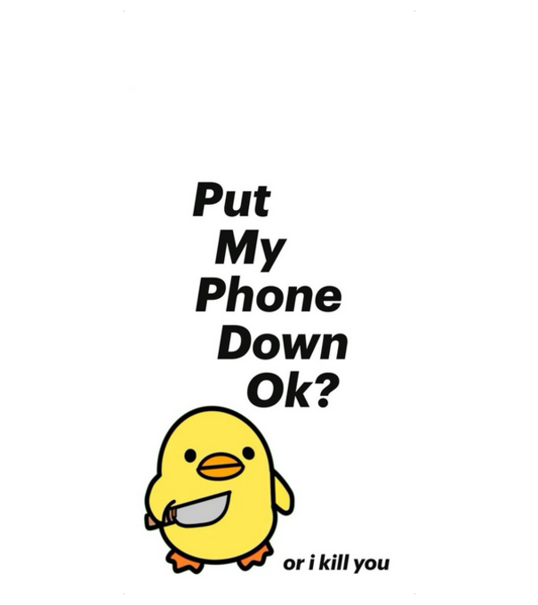 put my phone down chicken model negru pe tricou
