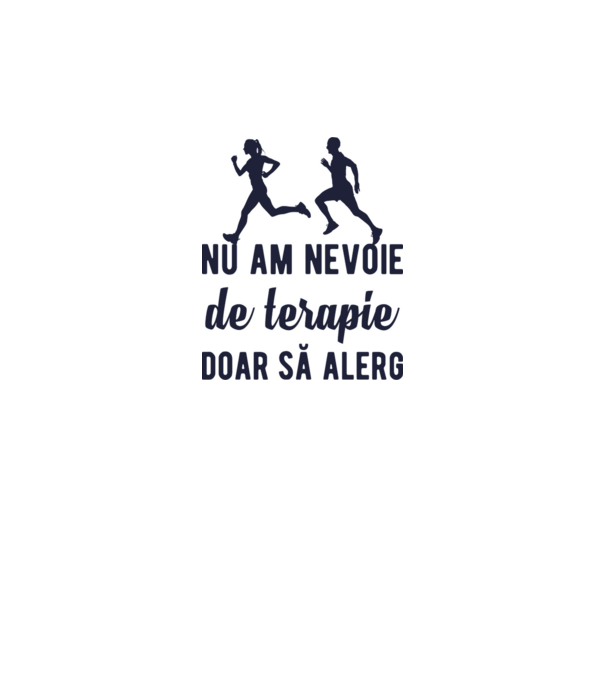 nu am nevoie de terapie, doar să alerg model gri pe tricou