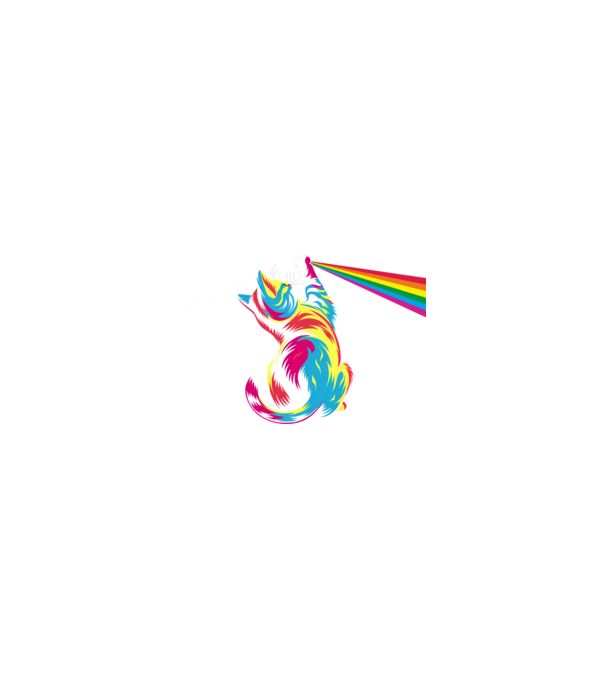 Pisica prismă model nisipiu pe tricou