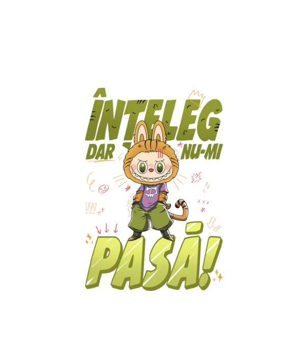 Înțeleg dar nu-mi pasă! model alb pe tricou