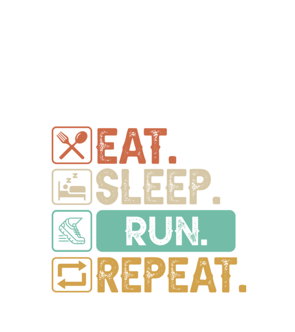 Eat Sleep Run Repeat model negru pe tricou