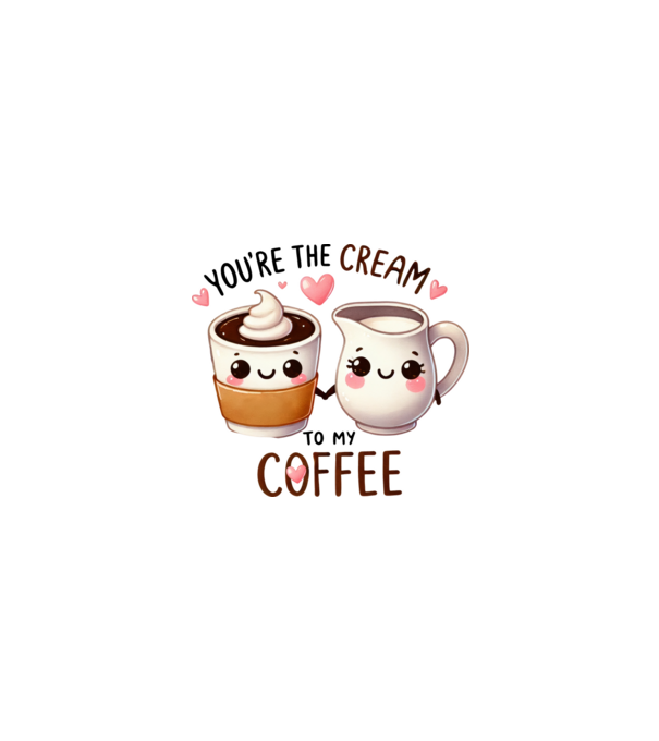 Cream to my Coffee model alb pe tricou