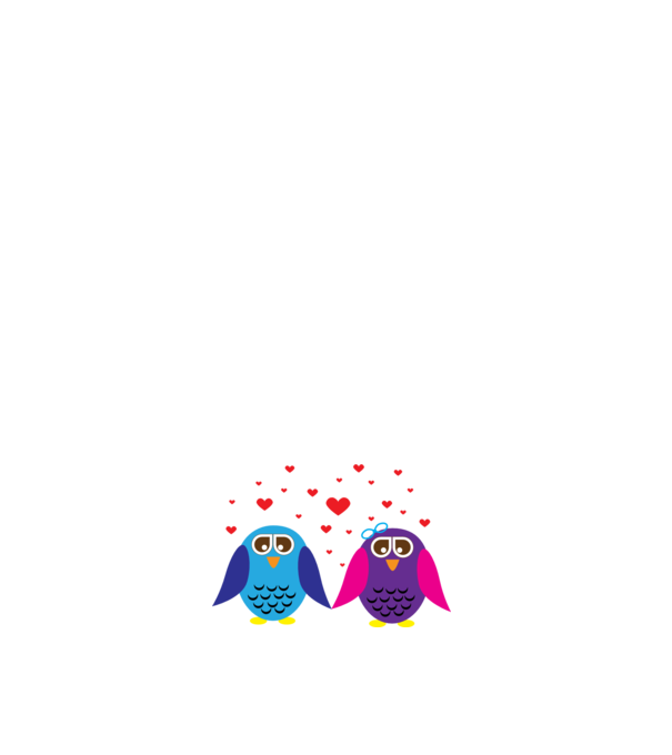 Owl Love model alb pe tricou