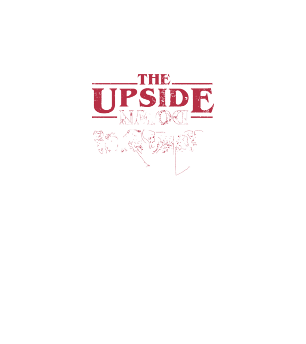 the upside down logo model negru pe tricou