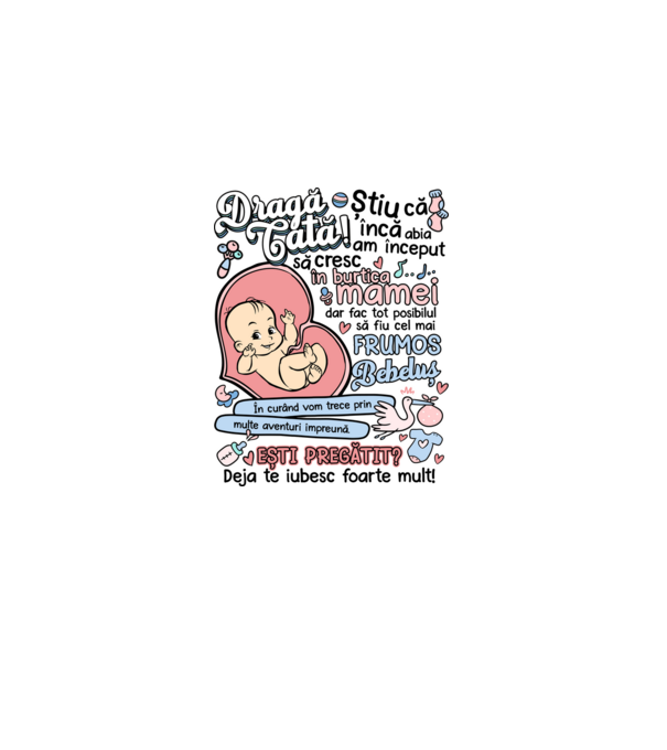 Dragă tată model albastru deschis pe tricou