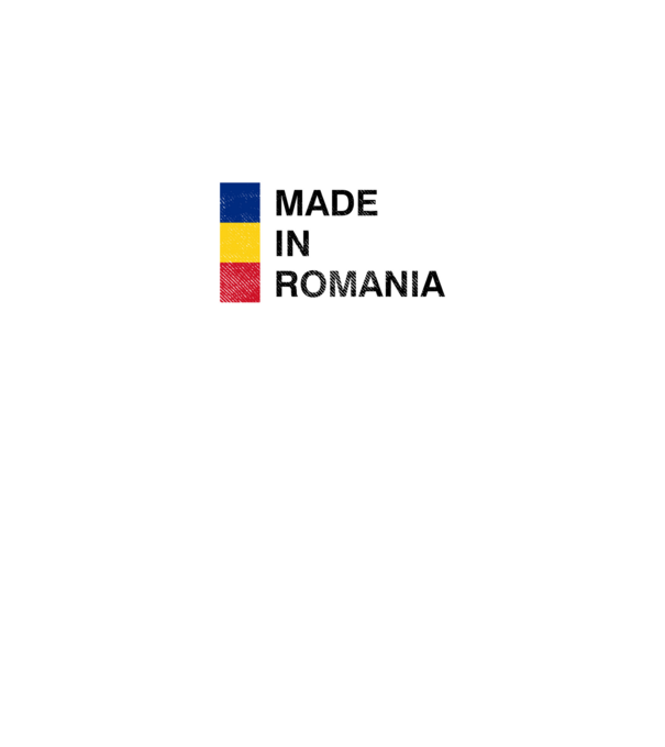 made in romania model negru pe tricou