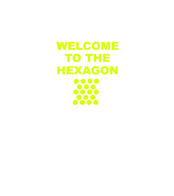 Welcome to the hexagon model roșu pe tricou