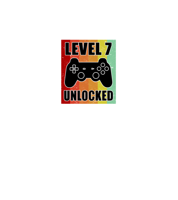 level 7 unlocked retro gamer model negru pe tricou