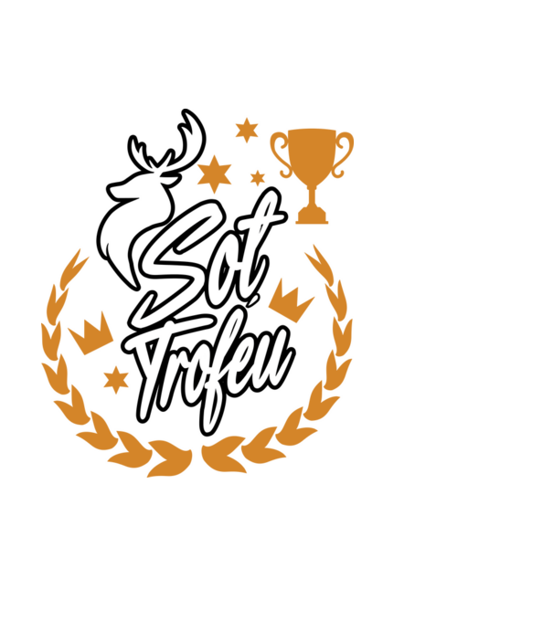Soț trofeu model negru pe tricou