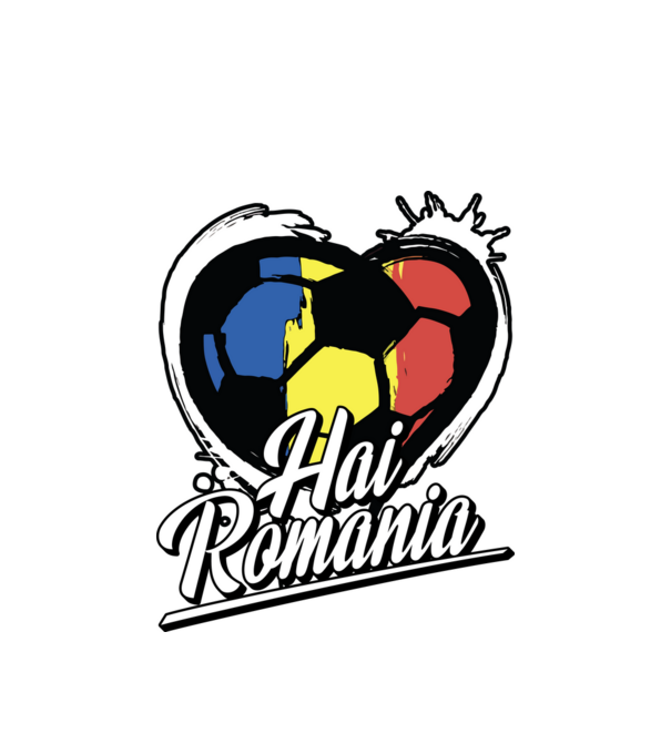 Hai romania heart model alb pe tricou