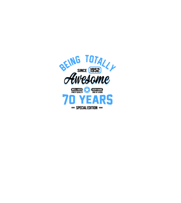 70 years of being totally awesome model roz deschis pe tricou