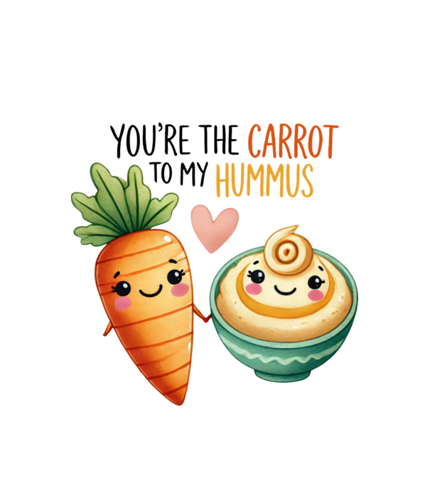 Carrot to my Hummus model alb pe tricou