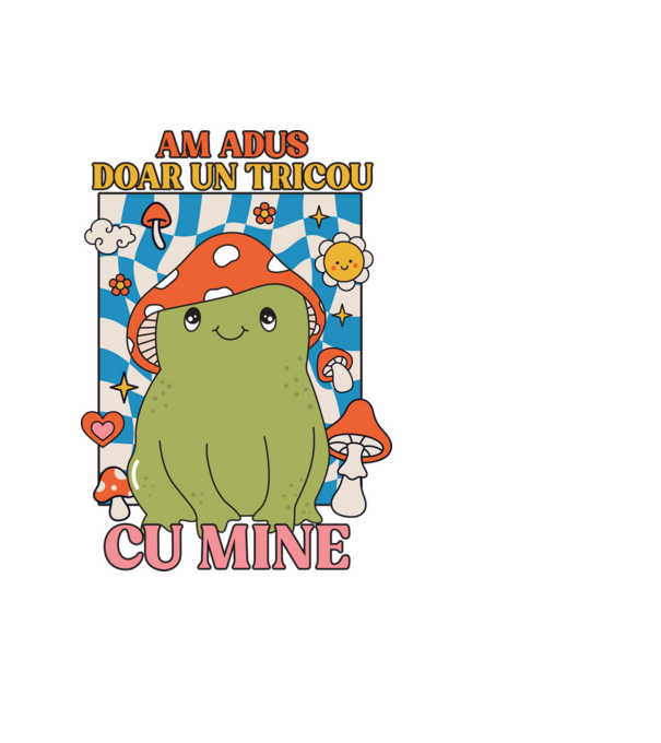 am adus doar un tricou cu mine! model negru pe tricou