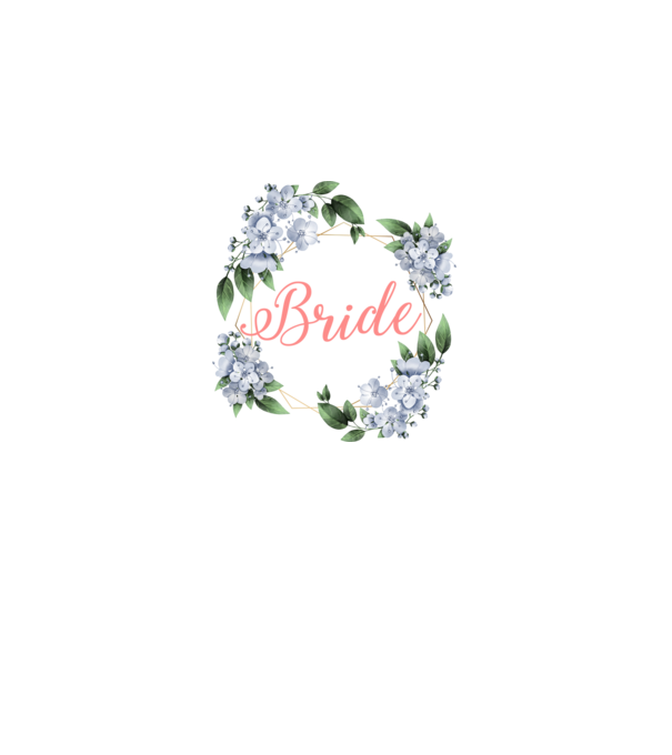 BRIDE blue floral model alb pe tricou