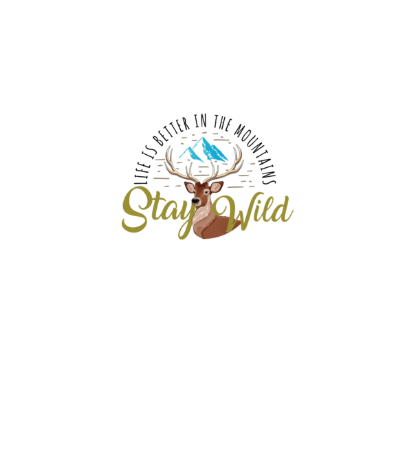 Stay wild Cerb model alb pe tricou