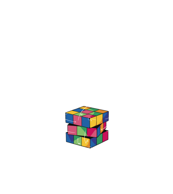 Rubik cube what part model negru pe tricou