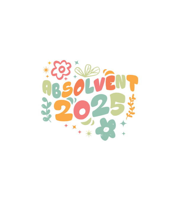 Absolventa 2025 model negru pe tricou
