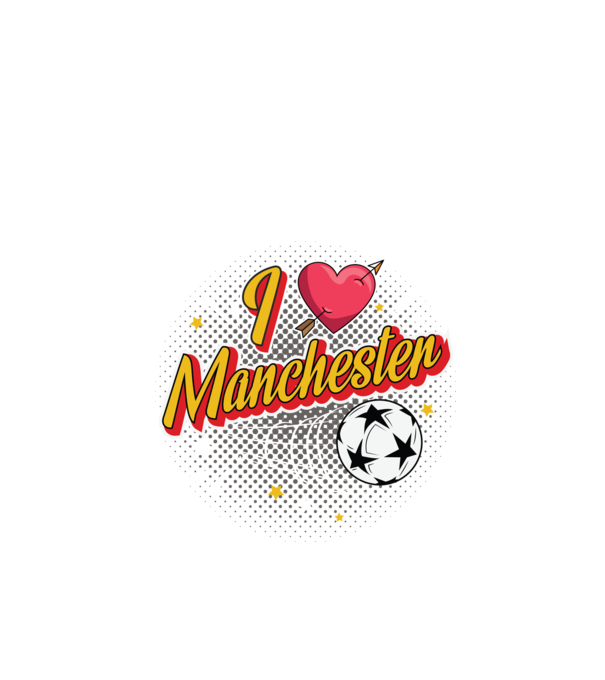 Popart Manchester model negru pe tricou