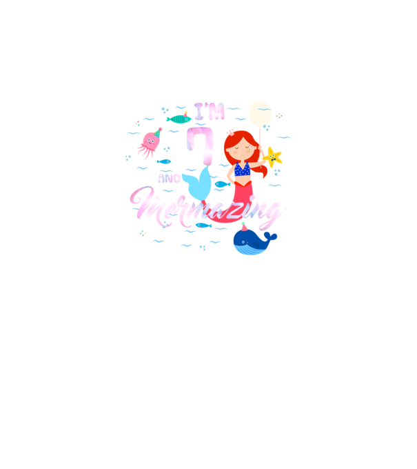 Mermazing Birthday 7 model negru pe tricou