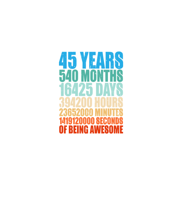 45 years of being awesome model negru pe tricou