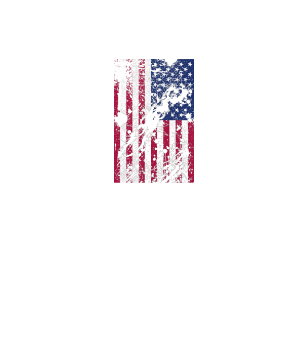 ripped flag U.S. model alb pe tricou
