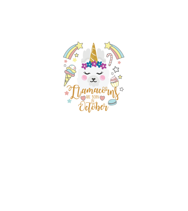 Llamacorns are born in October model gri pe tricou