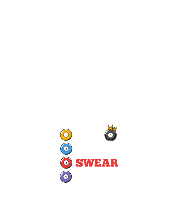 Aim swear shoot repeat - biliard v2 model albastru închis pe tricou