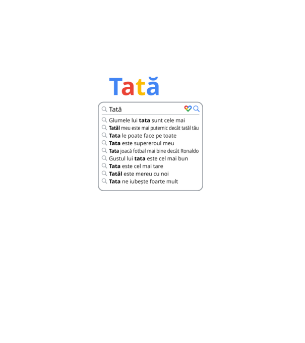 căutare Google Tată model negru pe tricou