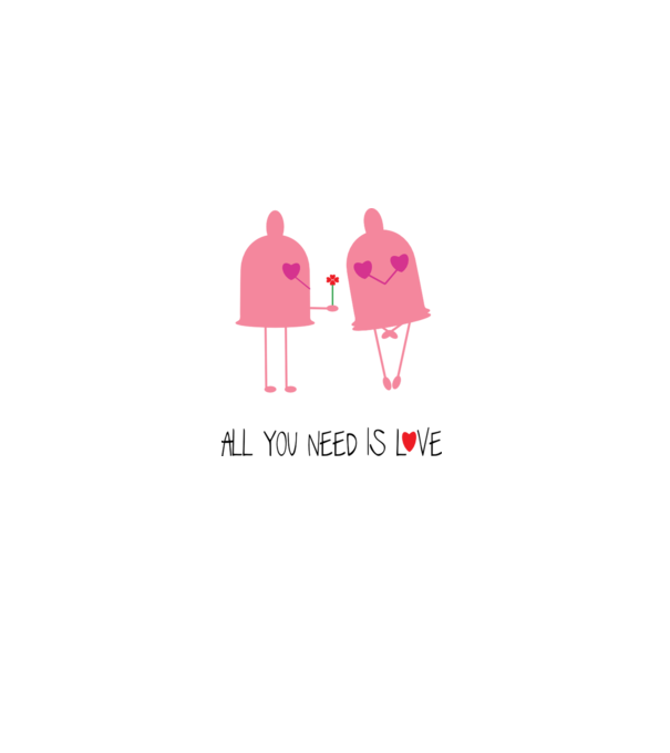 All you need is love model alb pe tricou