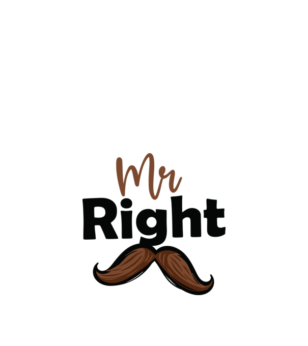 Mr right model alb pe tricou