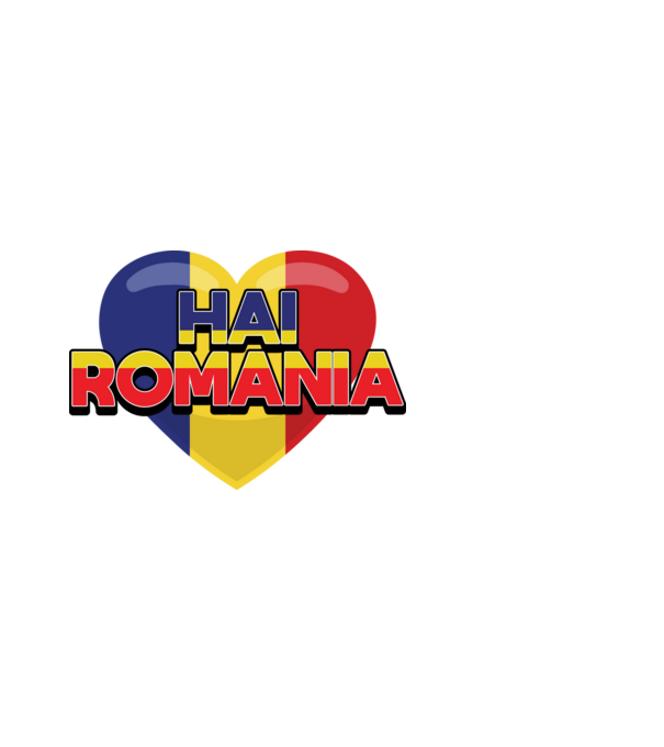 Romania heart model negru pe tricou