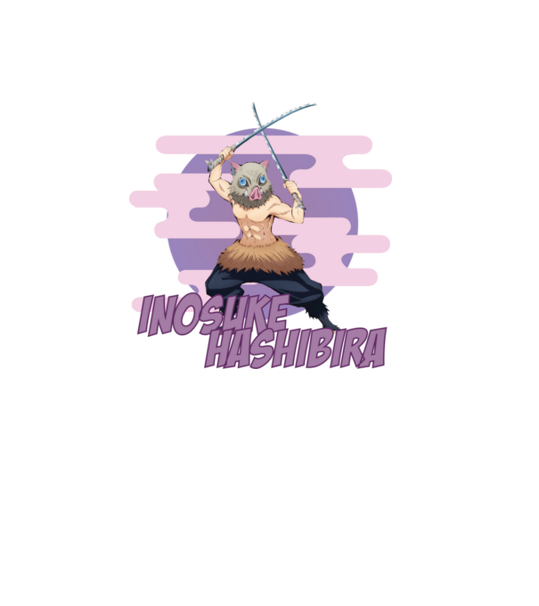 Demon Slayer Inosuke model alb pe tricou
