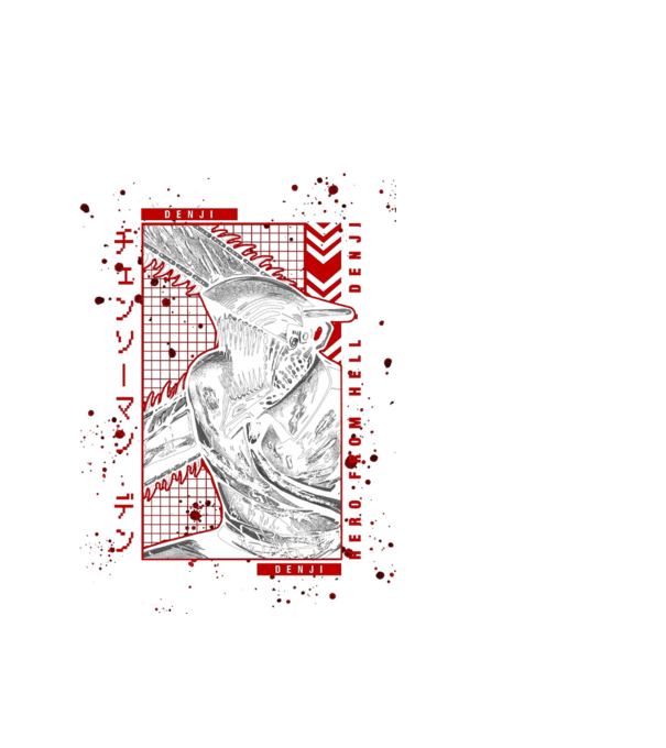 Denji Chainsaw man model alb pe tricou