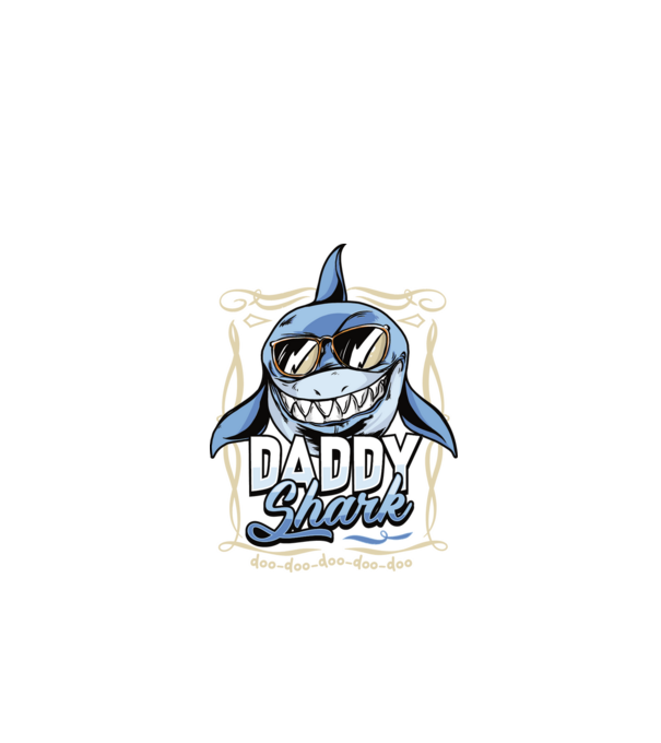 Daddy Shark model negru pe tricou