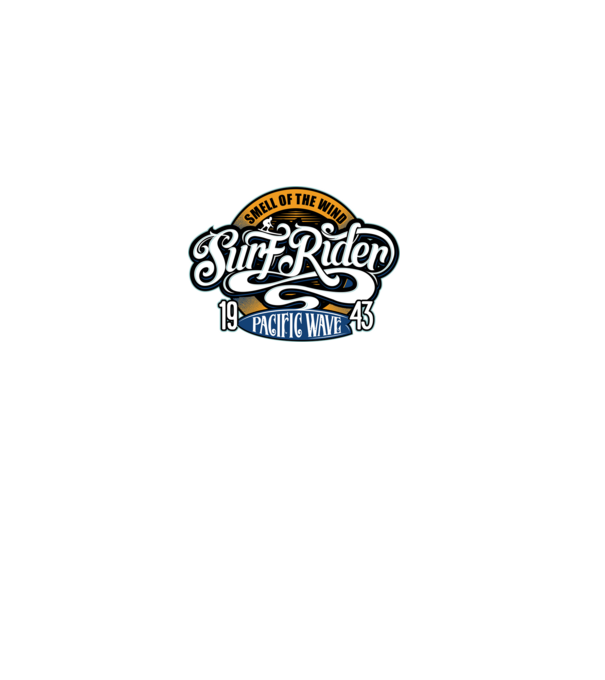 Surf Rider model negru pe tricou