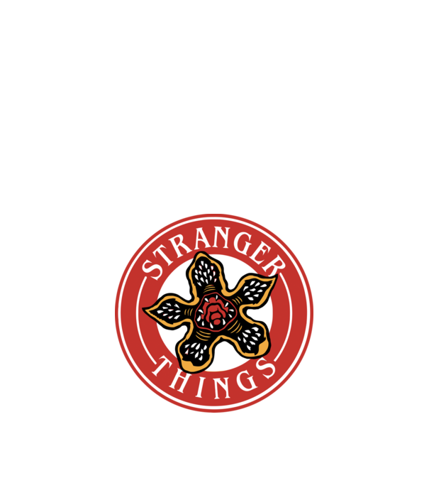 stranger things logo bucks model roșu pe tricou