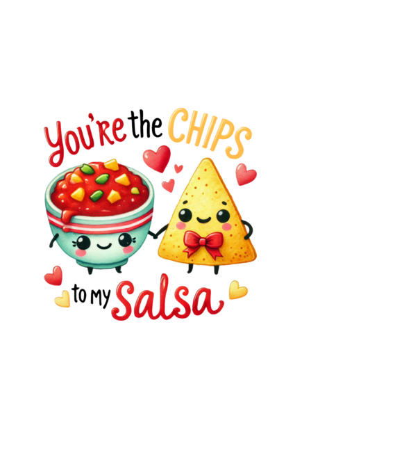 Chips to my Salsa model negru pe tricou