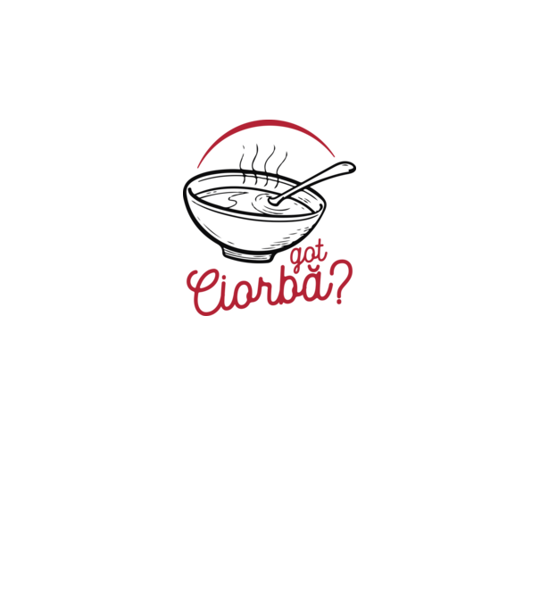 România Got ciorbă model alb pe tricou