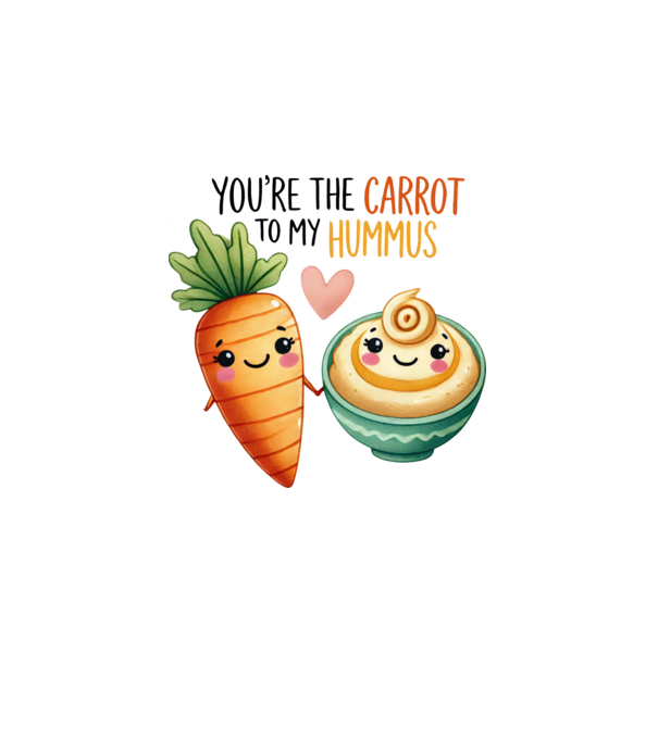 Carrot to my Hummus model alb pe tricou