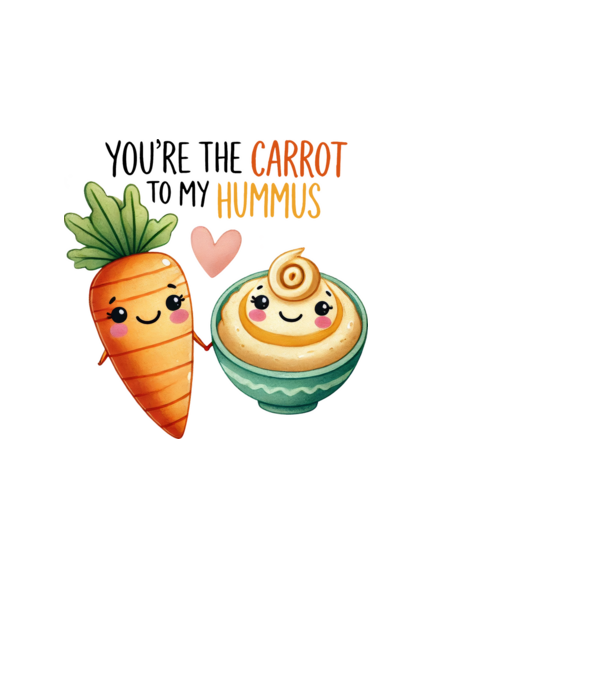 Carrot to my Hummus model alb pe tricou