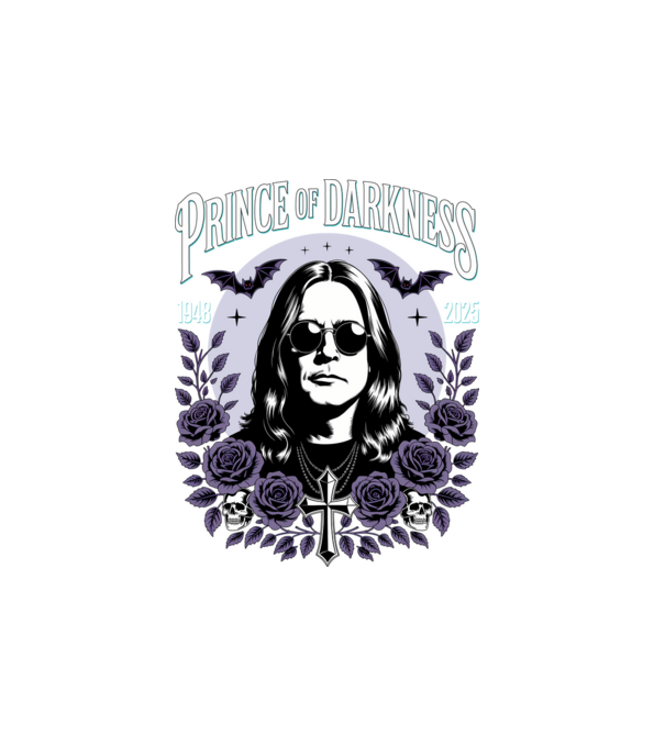 Prince of Darkness model alb pe tricou