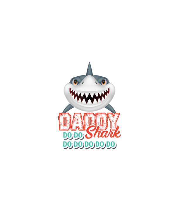 Daddy shark model alb pe tricou