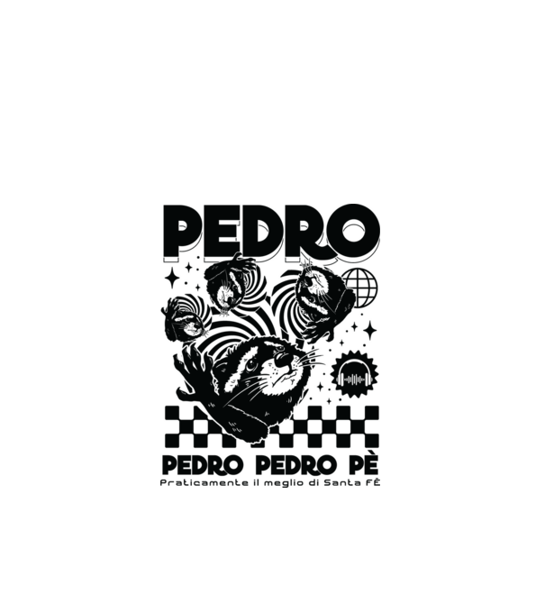 Pedro techno model alb pe tricou