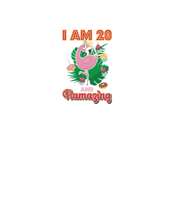 FLAMAZING Birthday 20 Years old model alb pe tricou