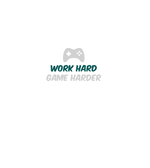 Work hard, game harder model negru pe tricou