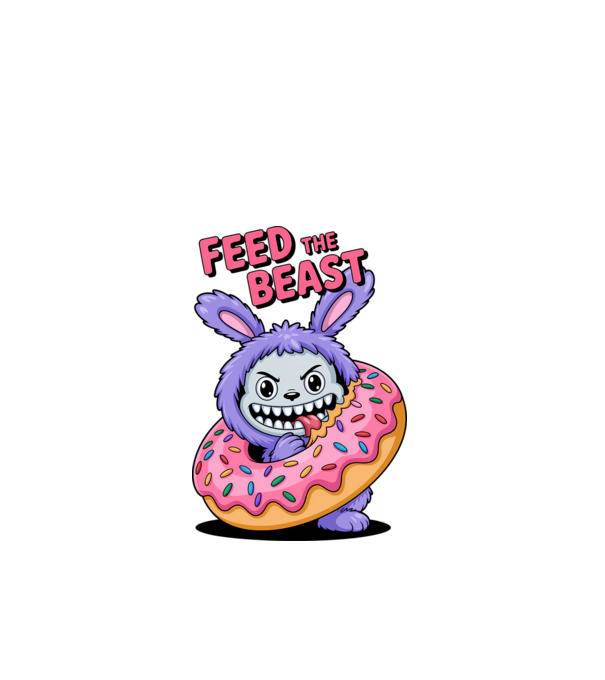 Feed the beast model alb pe tricou