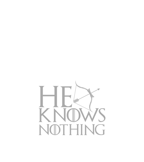 Cuplu He knows nothing model negru pe tricou